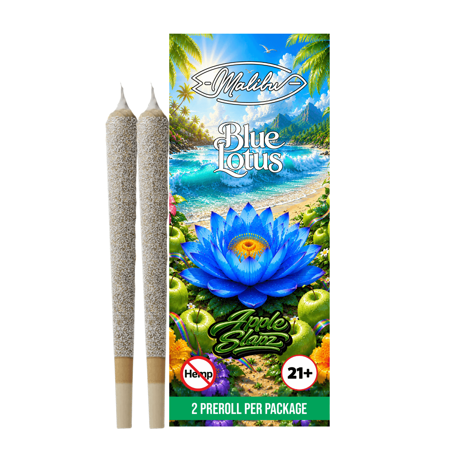 Blue Lotus - Apple Slapz 2pk Infused Prerolls (Case/10)