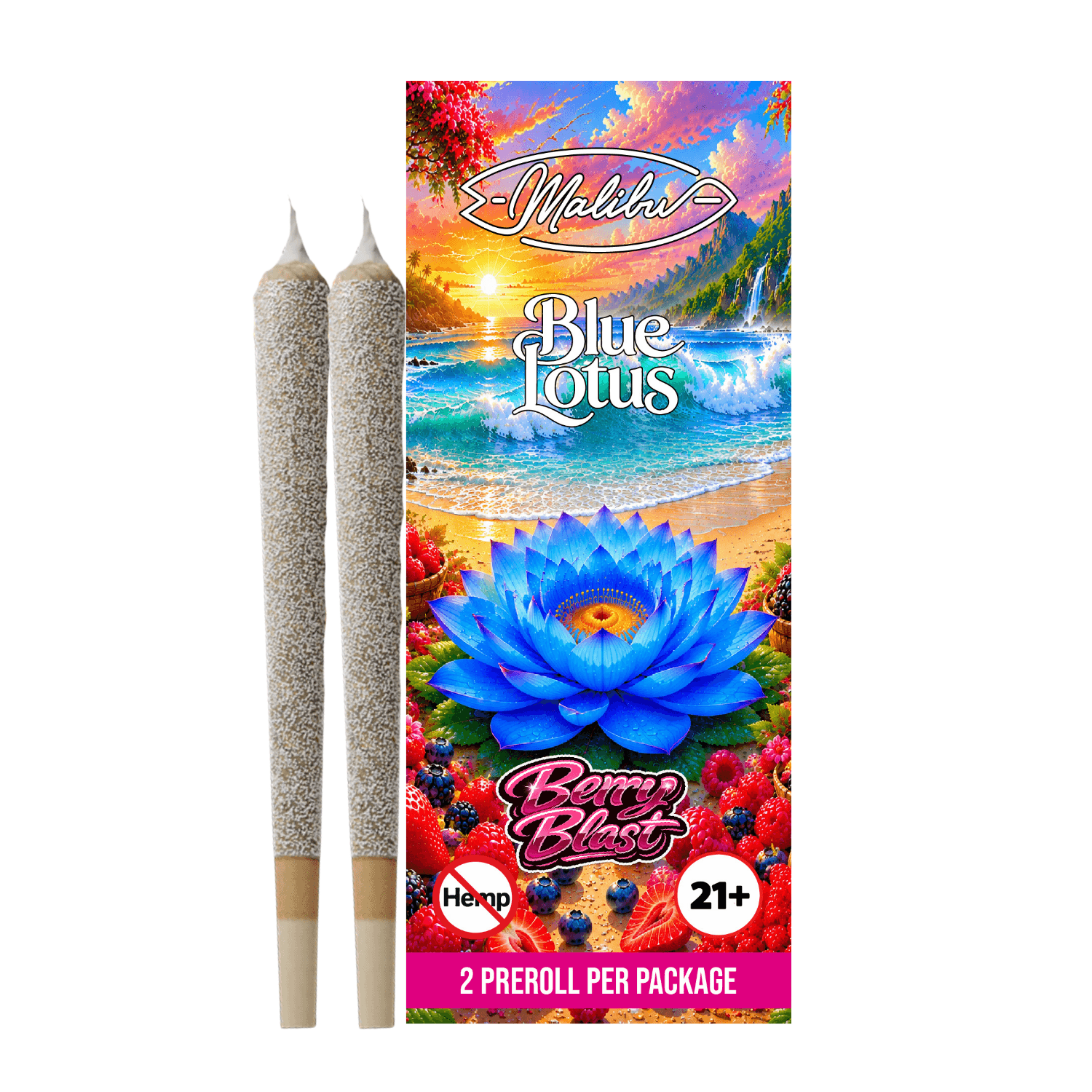 Blue Lotus - Berry Blast 2pk Infused Prerolls (Case/10)