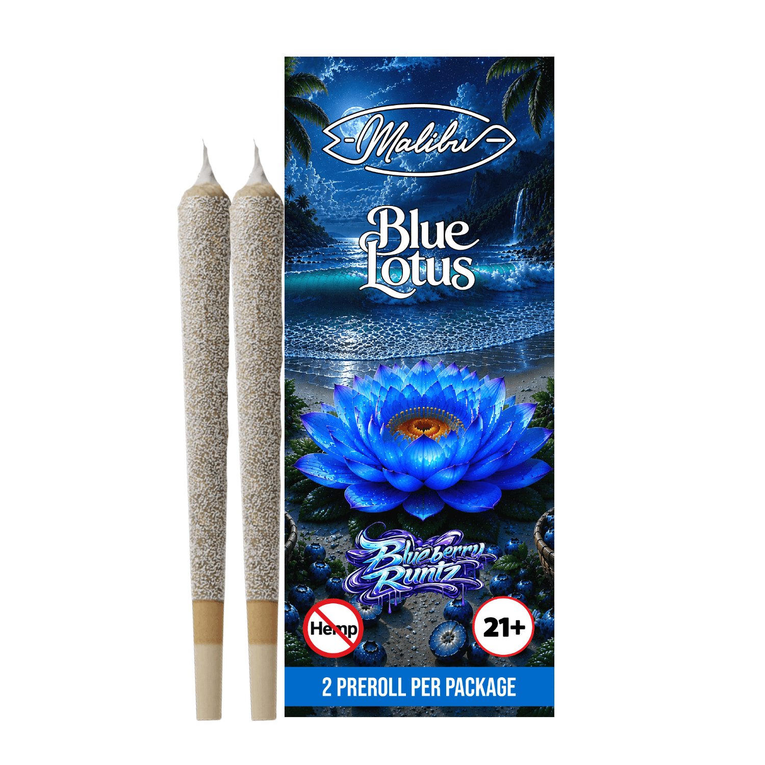 Blue Lotus - Blueberry Runtz 2pk Infused Prerolls (Case/10)