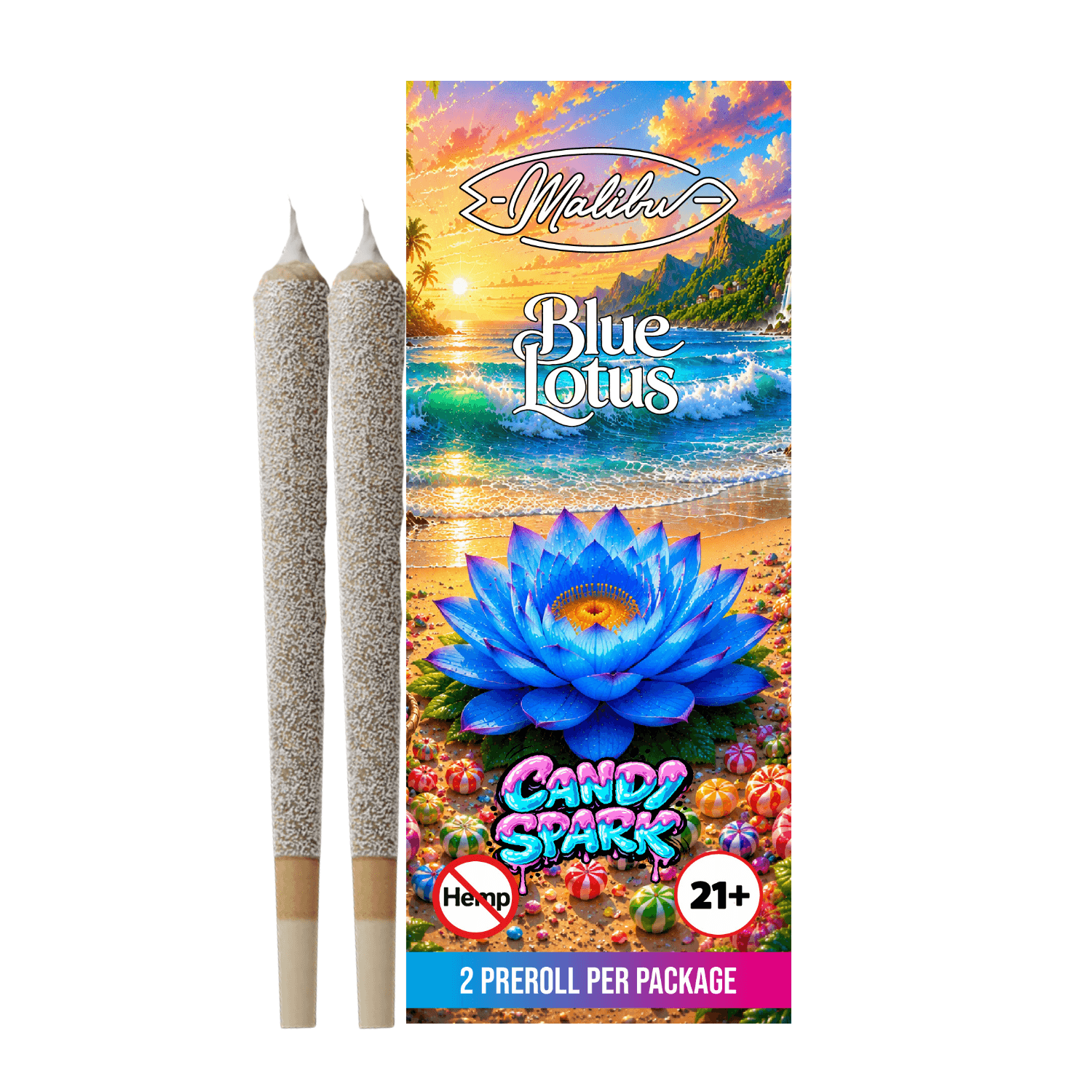 Blue Lotus - Candy Spark 2pk Infused Prerolls (Case/10)
