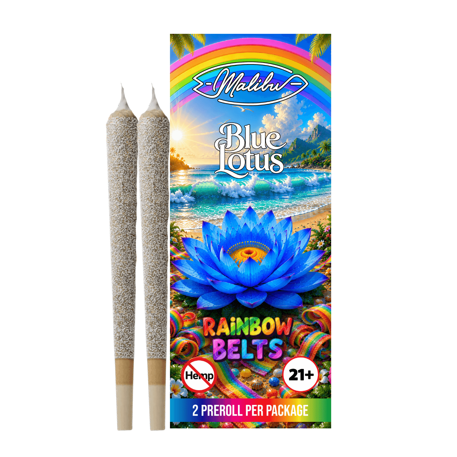 Blue Lotus - Rainbow Belts 2pk Infused Prerolls (Case/10)