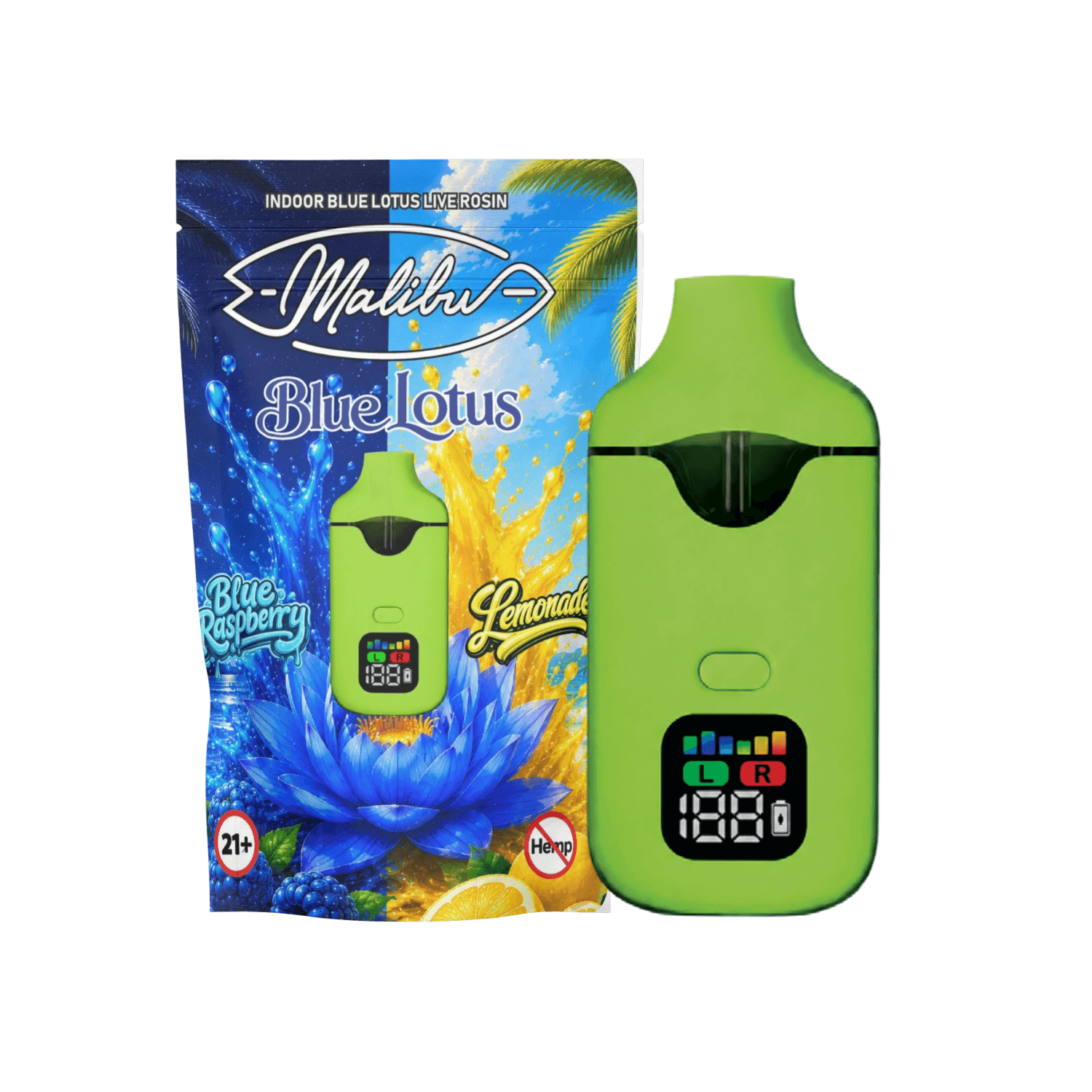 Blue Lotus - Blue Raspberry x Lemonade 2g Dual Chamber Disposable (Case/10)