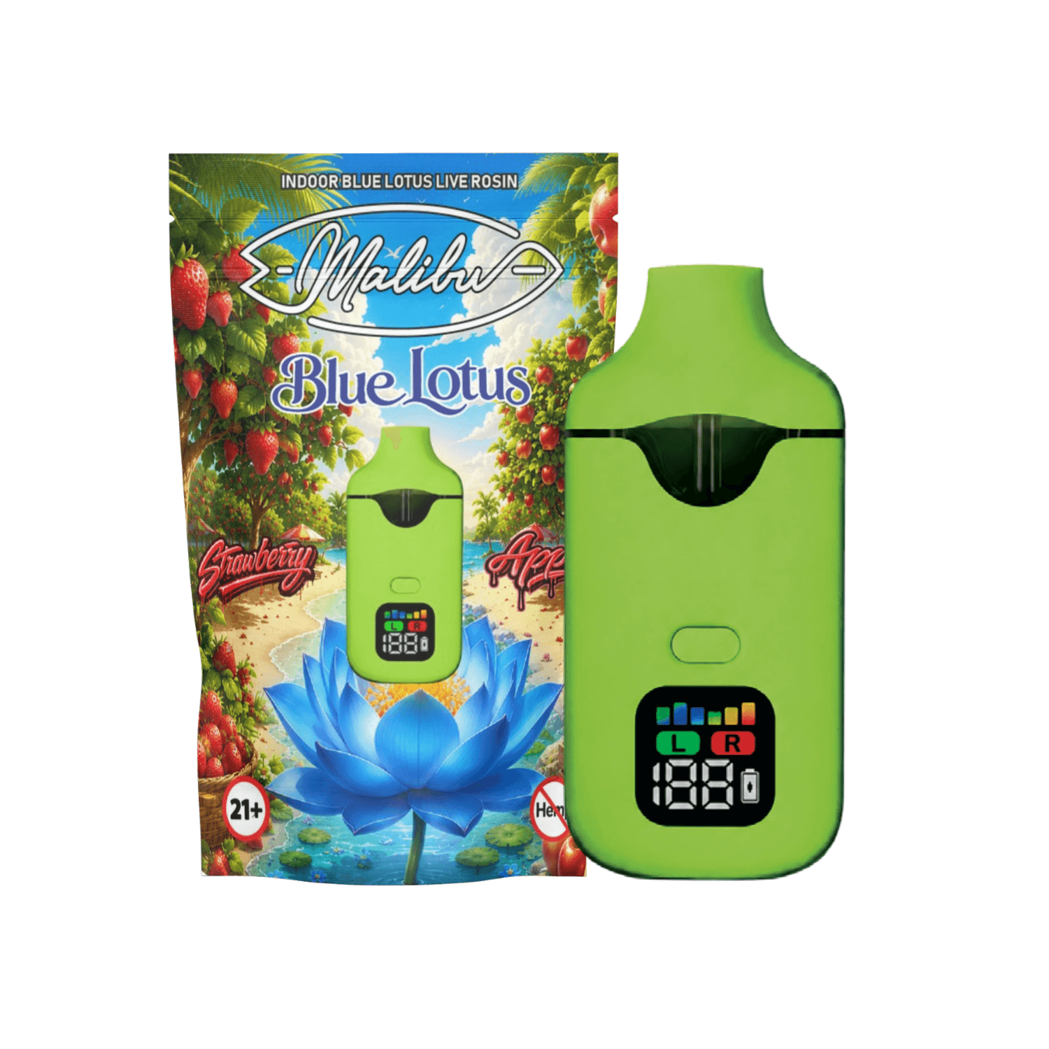 Blue Lotus - Strawberry x Apple 2g Dual Chamber Disposable (Case/10)